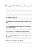 AP Biology Unit 2 Test Study Guide Rated A+