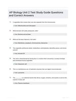 AP Biology Unit 2 Test Study Guide Questions and Correct Answers