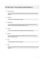 AP Bio Unit 3 Test Study Guide Rated A+