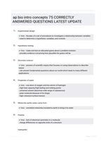 ap bio intro concepts 75 CORRECTLY ANSWERED QUESTIONS LATEST UPDATE