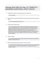 Ultimate WGU D002 OA Prep 127 CORRECTLY ANSWERED QUESTIONS LATEST UPDATE
