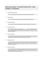 300 Final EXAM 116 QUESTIONS  WITH 100% CORRECT  ANSWERS