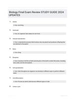 Biology Final Exam Review STUDY GUIDE 2024 UPDATES