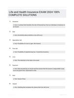 Life and Health Insurance EXAM 2024 100% COMPLETE  SOLUTIONS