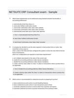NETSUITE ERP Consultant exam - Sample