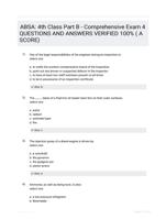 ABSA: 4th Class Part B - Comprehensive Exam 4 QUESTIONS AND ANSWERS VERIFIED 100% ( A SCORE)
