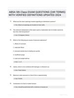 ABSA 5th Class EXAM QUESTIONS (249 TERMS) WITH VERIFIED DEFINITIONS UPDATED 2024