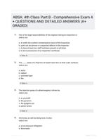 ABSA: 4th Class Part B - Comprehensive Exam 4 +  QUESTIONS AND DETAILED ANSWERS |A+ GRADED|