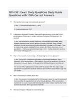 BCH 361 Exam Study Questions Study Guide Questions with 100% Correct Answers