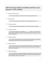 300 Final Exam Bank Complete Questions and Answers 100% Verified