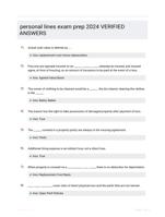 personal lines exam prep - Questions, Answers and Feedback