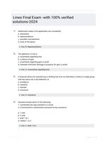 Lines Final Exam -with 100% verified solutions-2024