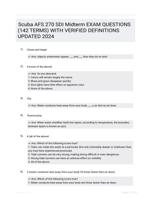 Scuba AFS 270 SDI Midterm EXAM QUESTIONS (142 TERMS) WITH VERIFIED DEFINITIONS UPDATED 2024