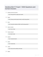 Hondros Bio117 Exam 1 2024 Questions and Correct Answers