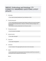 NBDHE- Embryology and histology 173 CORRECTLY ANSWERED QUESTIONS LATEST UPDATE