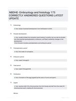 NBDHE- Embryology and histology 173 CORRECTLY ANSWERED QUESTIONS LATEST UPDATE