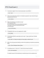 PTC Final Exam 2