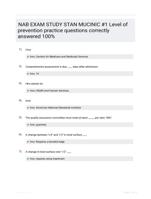 NAB EXAM STUDY STAN MUCINIC #1 Level of prevention practice questions correctly answered 100%