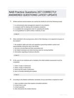NAB Practice Questions 207 CORRECTLY ANSWERED QUESTIONS LATEST UPDATE