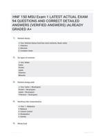 HNF 150 MSU Exam 1 LATEST  ACTUAL EXAM 94  QUESTIONS AND CORRECT DETAILED ANSWERS  (VERIFIED ANSWERS) |ALREADY GRADED A+
