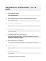 Maryville Pharm NURS 615 Exam 1 STUDY GUIDE