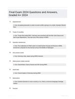 Final Exam 2024 Questions and Answers, Graded A+ 2024