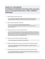 NURS 615: ADVANCED PHARMACOTHERAPEUTICS Maryville university exam 4 55 QUESTIONS  WITH 100% CORRECT  ANSWERS