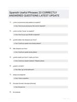 Spanish Useful Phrases 23 CORRECTLY ANSWERED QUESTIONS LATEST UPDATE