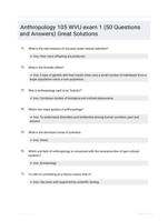 Anthropology 105 WVU exam 1 (50 Questions and Answers) Great Solutions