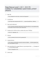 Rope Rescue Level 1. CH 1 - CH 3 70 CORRECTLY ANSWERED QUESTIONS LATEST UPDATE