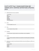 FLETC UPTP Test 1 EXAM QUESTIONS (89 TERMS) WITH VERIFIED DEFINITIONS UPDATED 2024