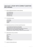 uptp exam 1 STUDY WITH  CORRECT QUESTION AND ANSWER