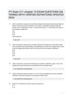 PY Stats 211 chapter 15 EXAM QUESTIONS (56 TERMS) WITH VERIFIED DEFINITIONS UPDATED 2024
