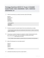 Portage Nutrition BIOD121 Exam 4 EXAMS  QUESTIONS AND ANSWERS 100% VERIFED ANSWERS A+