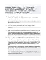 Portage Nutrition BIOD 121 Exam 1 ALL 31 QUESTIONS AND CORRECT DETAILED ANSWERS WITH RATIONALES (VERIFIED ANSWERS) |ALREADY GRADED A+