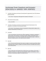 Auctioneer Exam Questions and Answers 2024/2025( A+ GRADED 100% VERIFIED).
