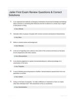Jailer First Exam Review Questions & Correct Solutions