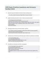 CER Exam Practice Questions and Answers Verified  2024