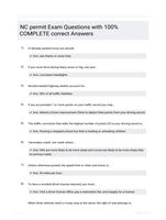 NC permit Exam  Questions with 100% COMPLETE correct Answers
