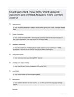 Final Exam 2024 (New 2024/ 2024 Update) | Questions  and Verified Answers| 100% Correct| Grade A