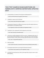 TICO TEST SAMPLE EXAM QUESTIONS (50 TERMS) WITH VERIFIED DEFINITIONS UPDATED 2024