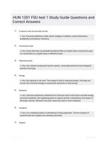 HUN 1201 FSU test 1 Study Guide Questions and Correct Answers