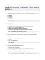 HUN 1201 Shindore Exam 1 pt 2. Ch 3-4 Best for 2024Test