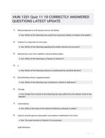 HUN 1201 Quiz 11 10 CORRECTLY ANSWERED QUESTIONS LATEST UPDATE