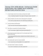 German 3251-4308 (Words + Sentences) EXAM QUESTIONS (784 TERMS) WITH VERIFIED DEFINITIONS UPDATED 2024