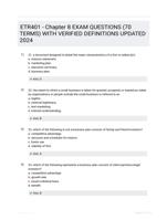 ETR401 - Chapter 8 EXAM QUESTIONS (70 TERMS) WITH VERIFIED DEFINITIONS UPDATED 2024