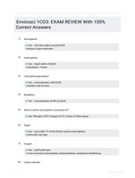 Envirosci 1CO3: EXAM REVIEW With 100% Correct Answers