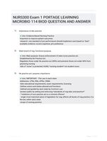 NURS300 Exam 1 PORTAGE LEARNING  MICROBIO 114 BIOD QUESTION AND  ANSWER