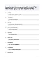 Question and Answer practice 21 CORRECTLY ANSWERED QUESTIONS LATEST UPDATE