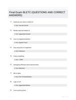 Final Exam BLETC (QUESTIONS AND CORRECT  ANSWERS)